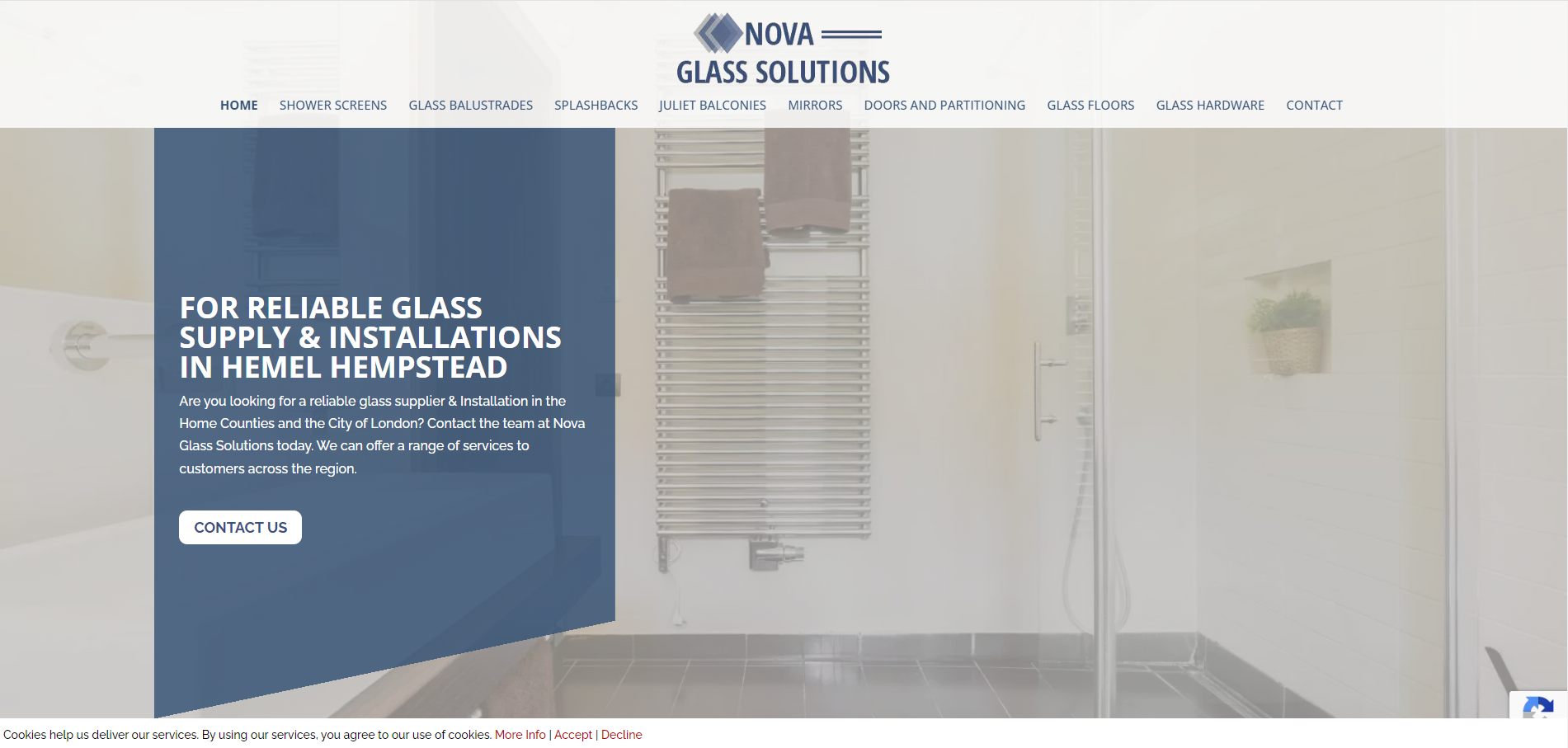 Nova Glass Solutions Website