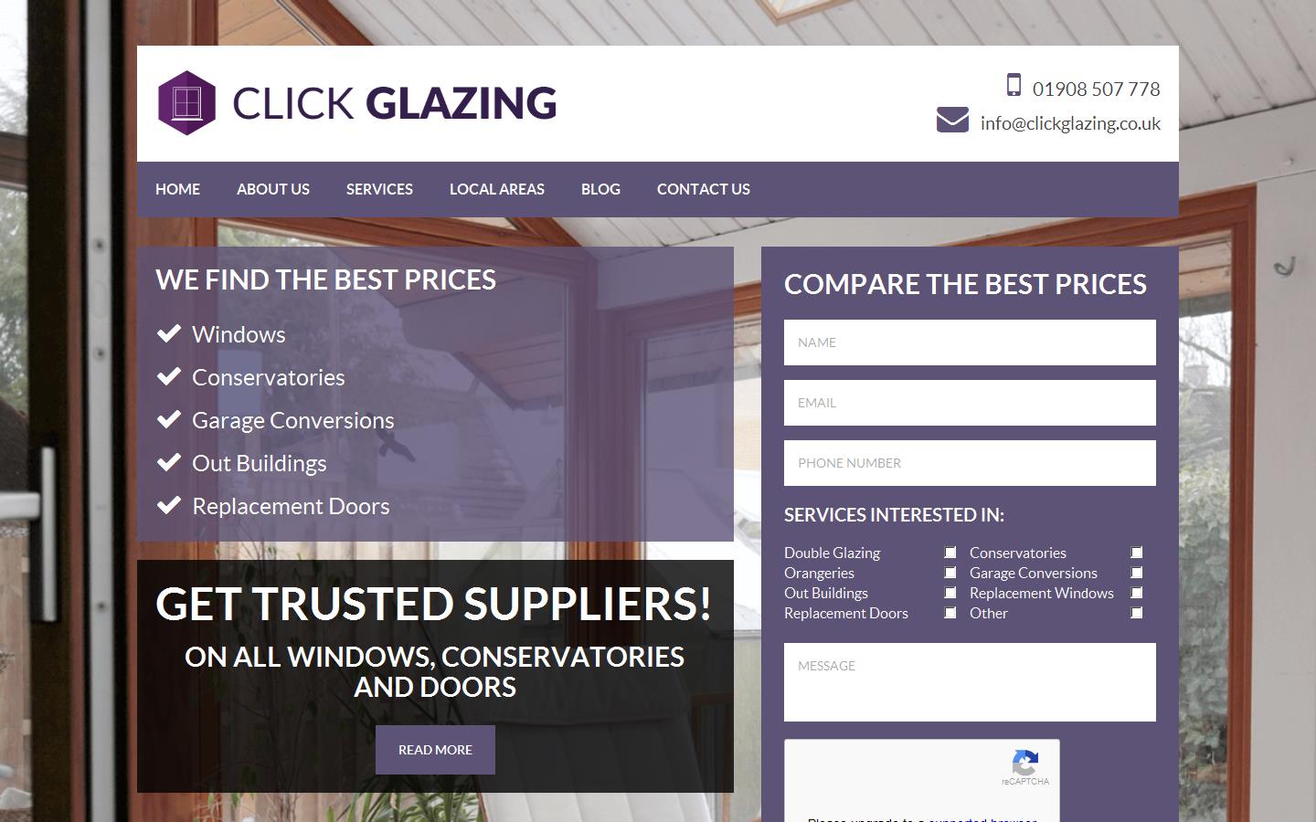 Click Glazing Website