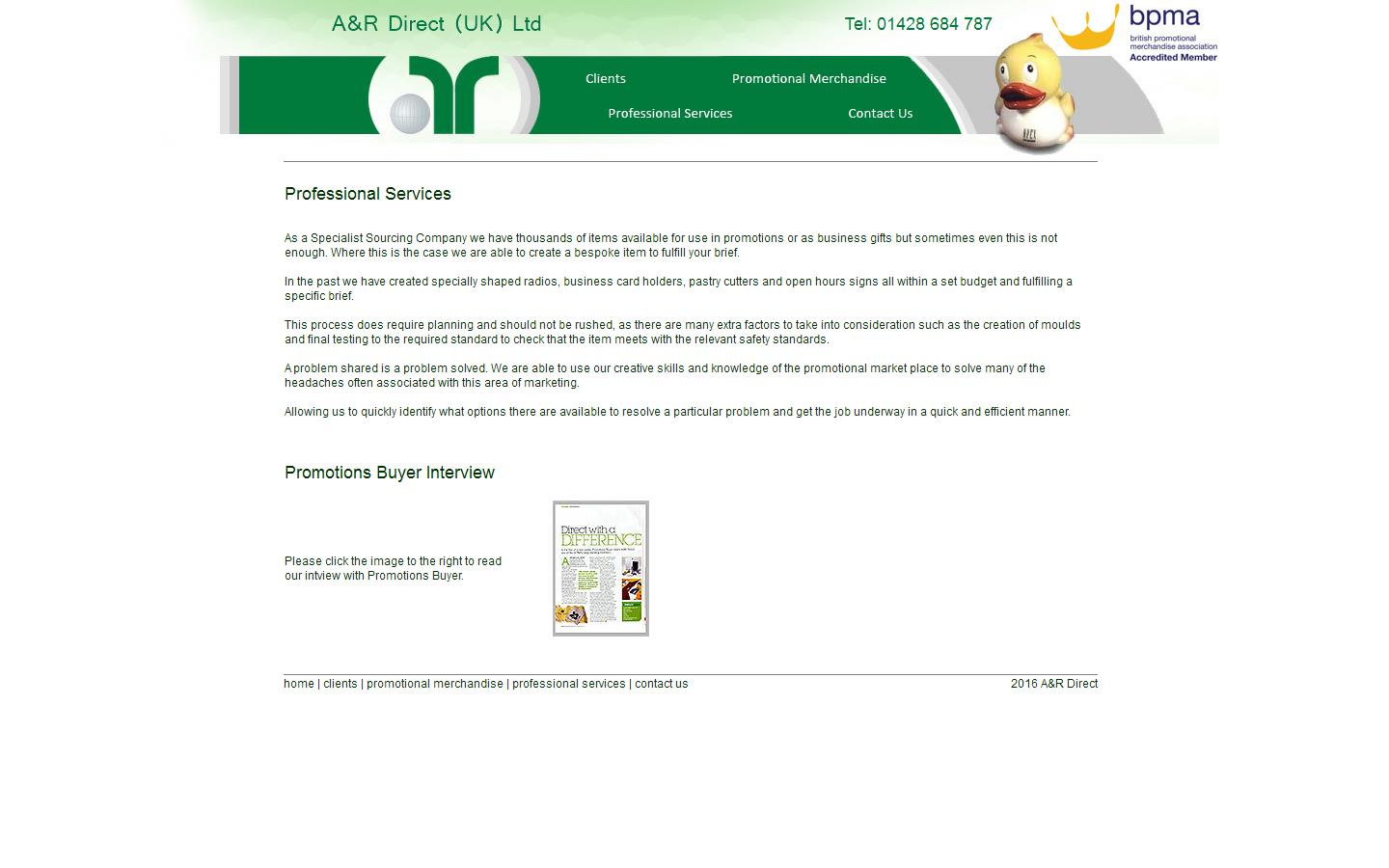 A & R Direct (uk) Ltd Website