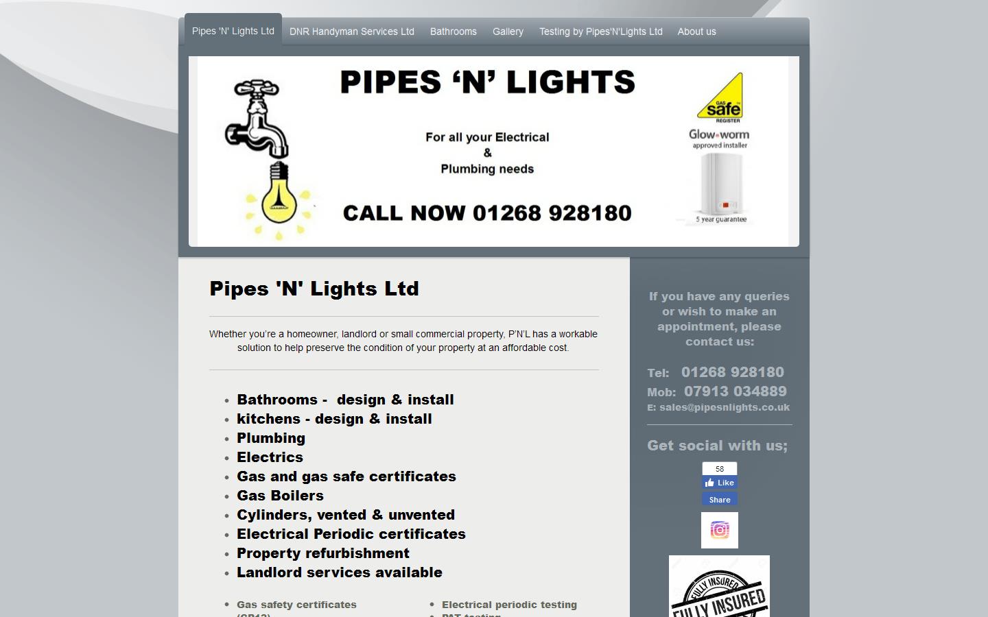 Pipes N Lights Ltd Website