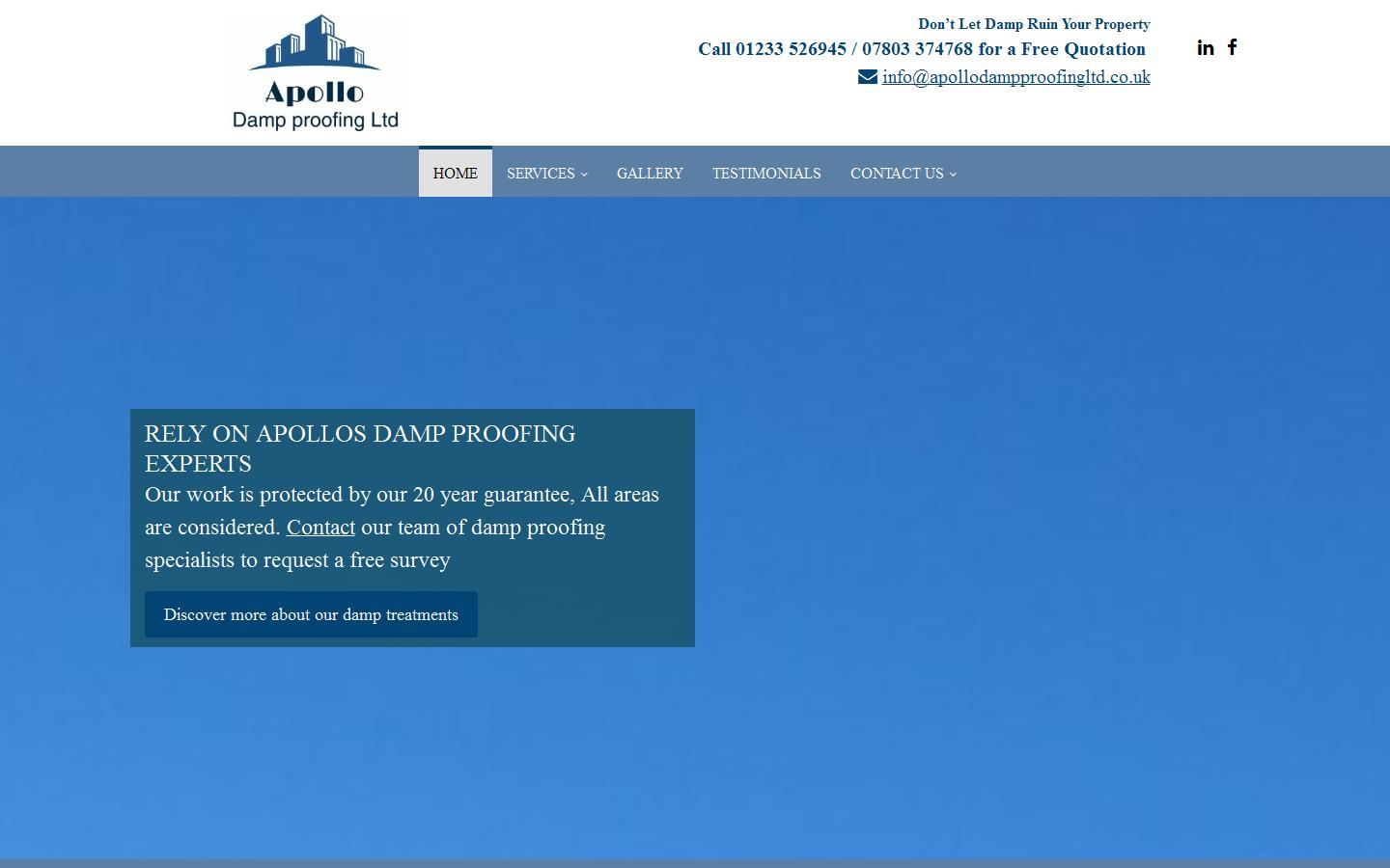 Apollo Damp Proofing Ltd Website