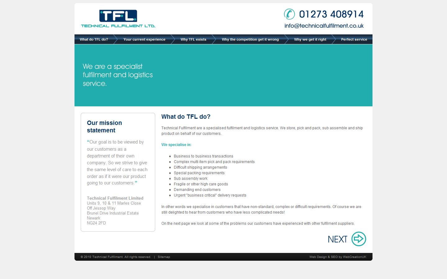 Technical Fulfilment Services Ltd Website