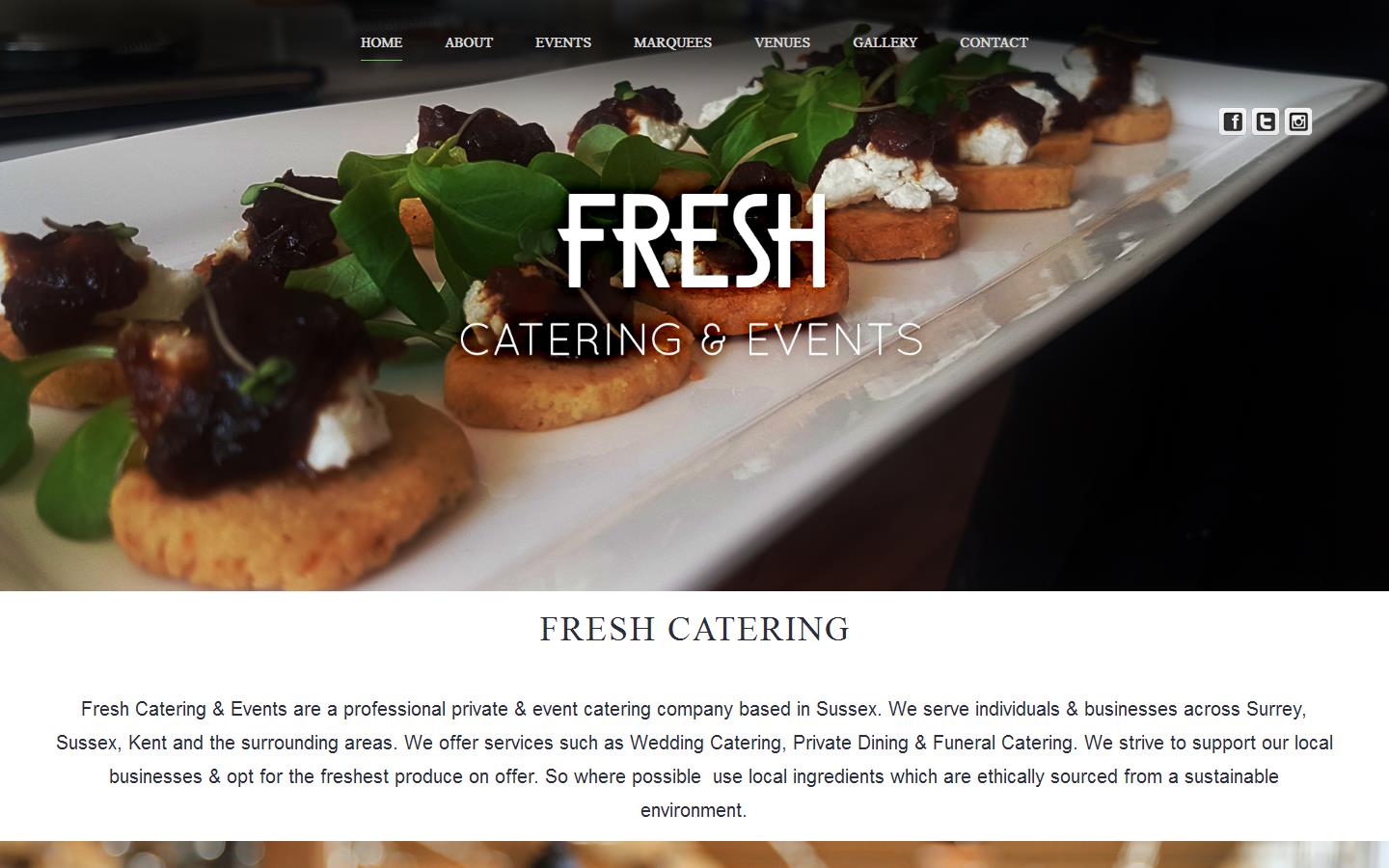 Fresh Catering & Events Website