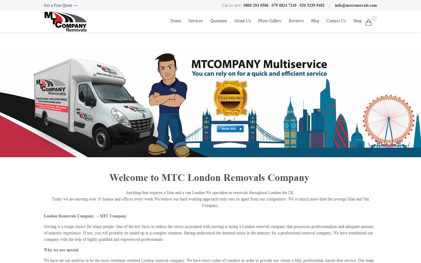 MTC London Removals Company Website