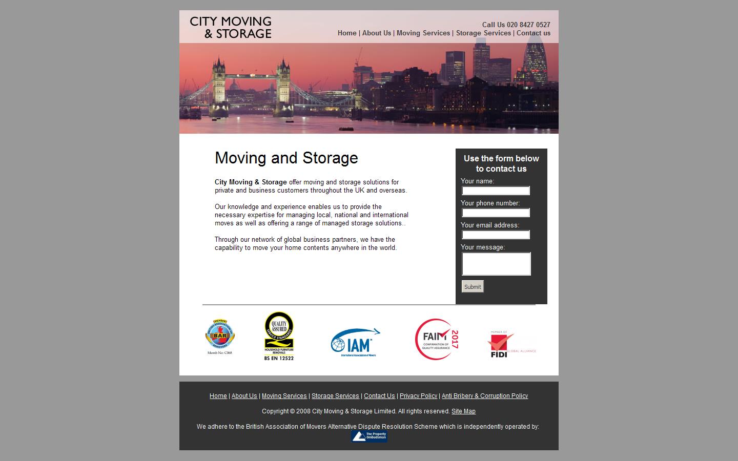 City Moving & Storage Website