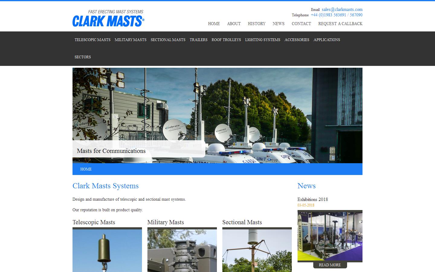 Clark Masts Systems Ltd Website