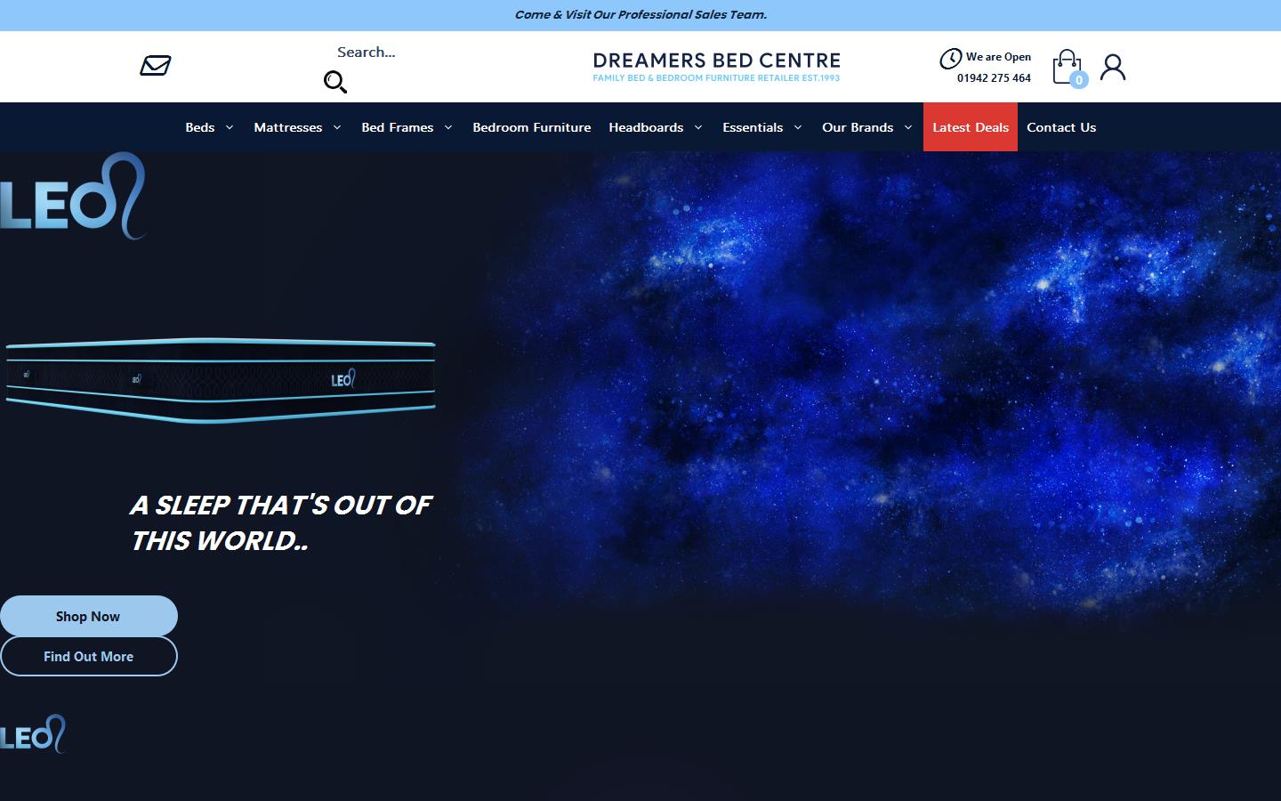 Dreamers Bed Centre Website