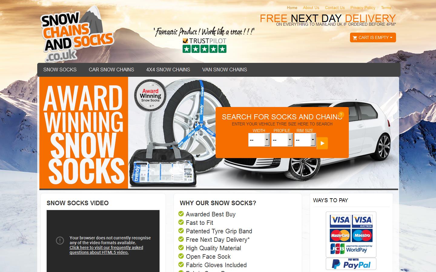 Snow Chains & Socks Website