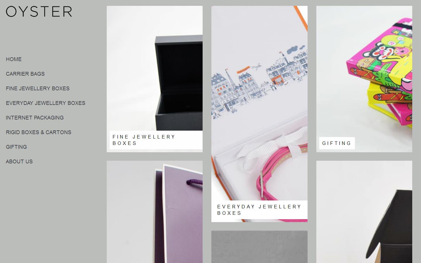 Oyster Retail Packaging Website