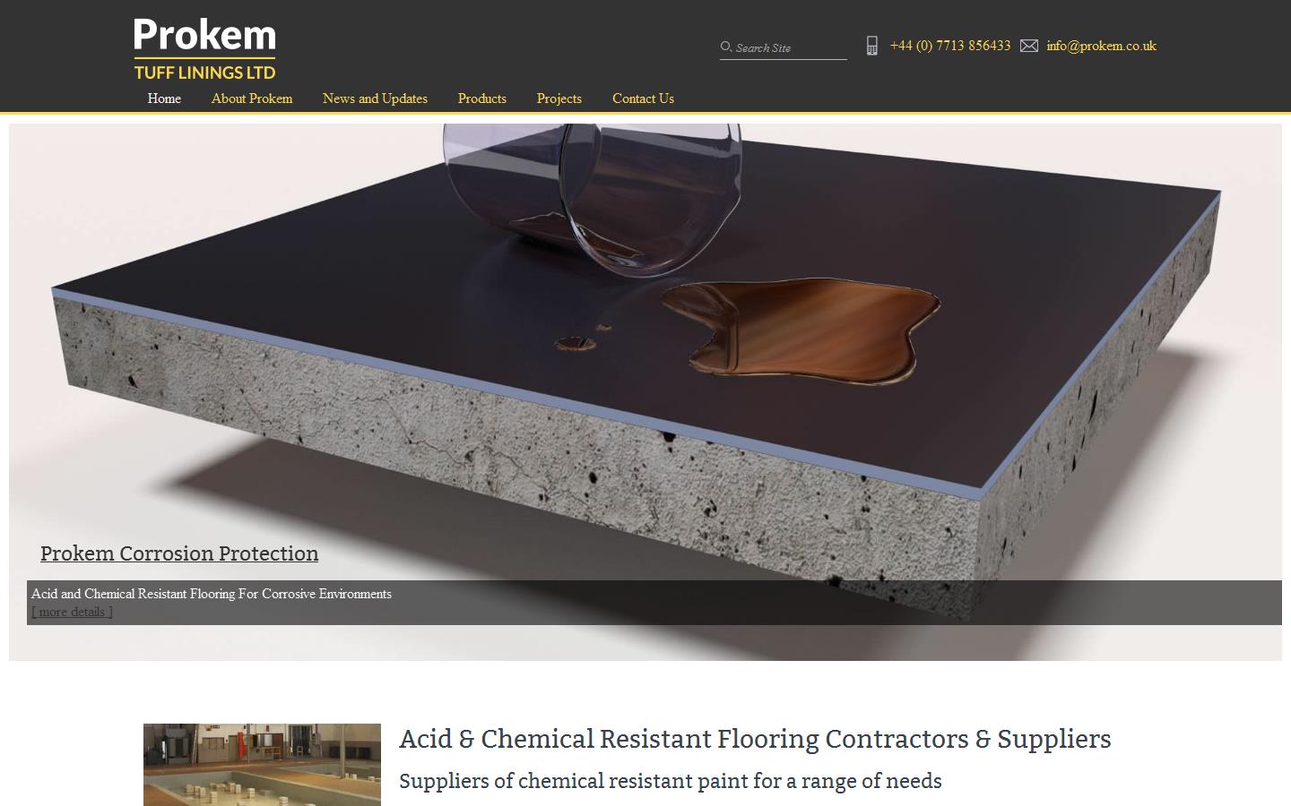 Prokem (Tuff Linings) Ltd Website