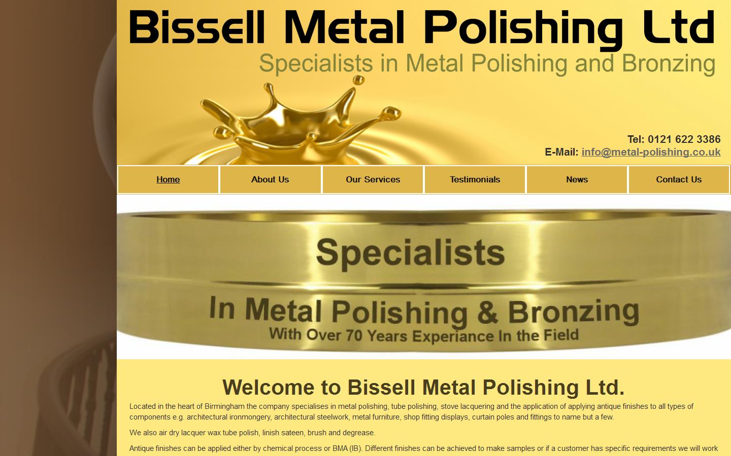 Bissell Metal Polishing Website
