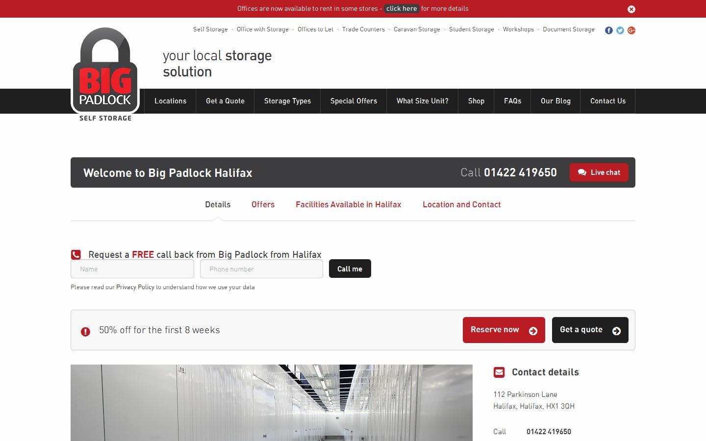 Big Padlock Self Storage Website
