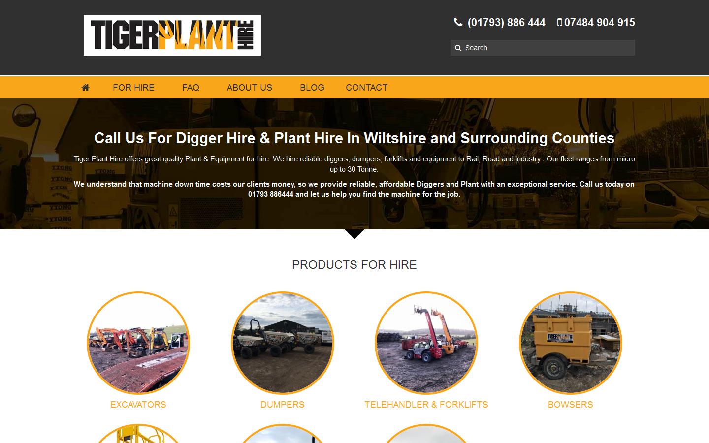 Tiger Plant Hire Website