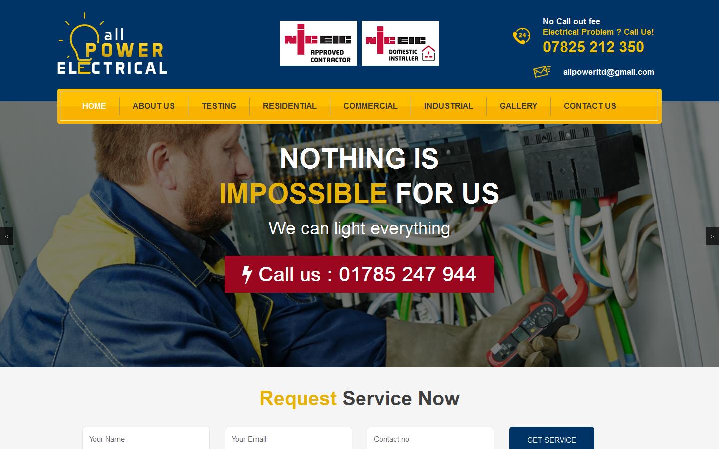 Electrical Testing Services Website