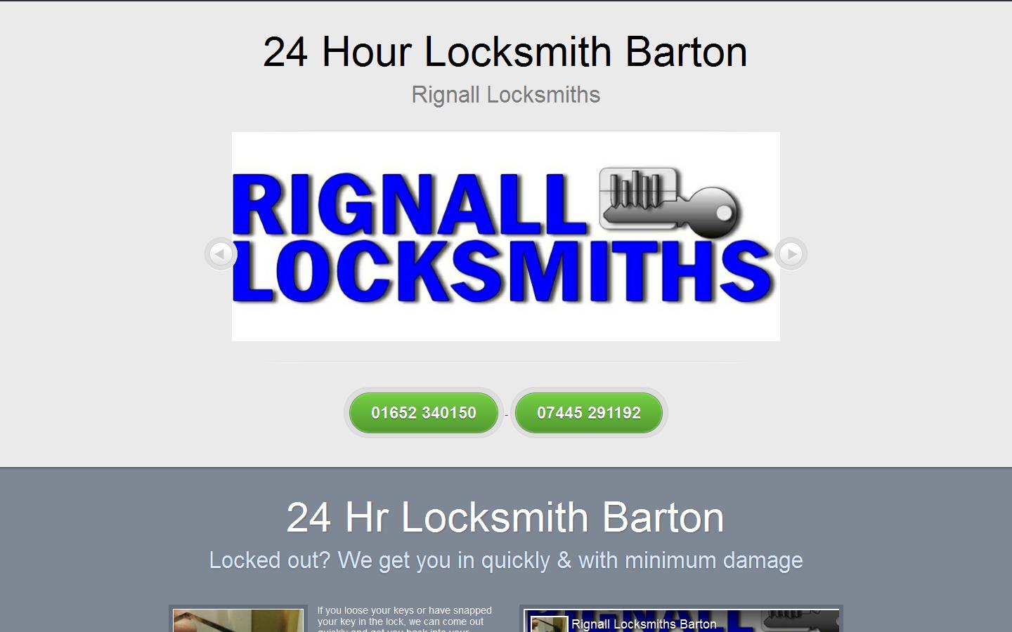 Rignall Locksmiths Barton Website