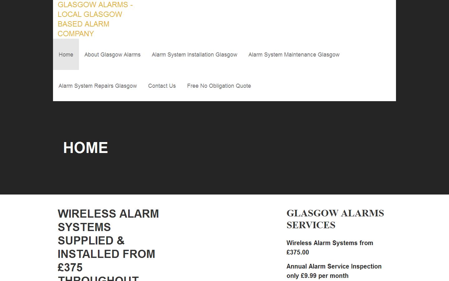 Glasgow Alarms Website