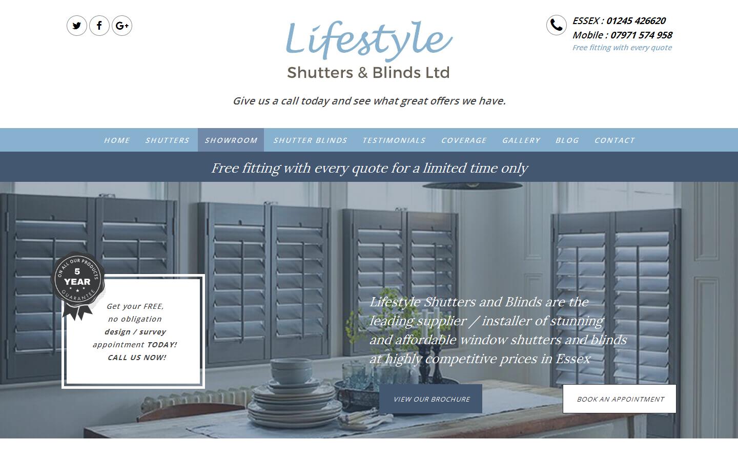 Lifestyle Shutters & Blinds Ltd Website