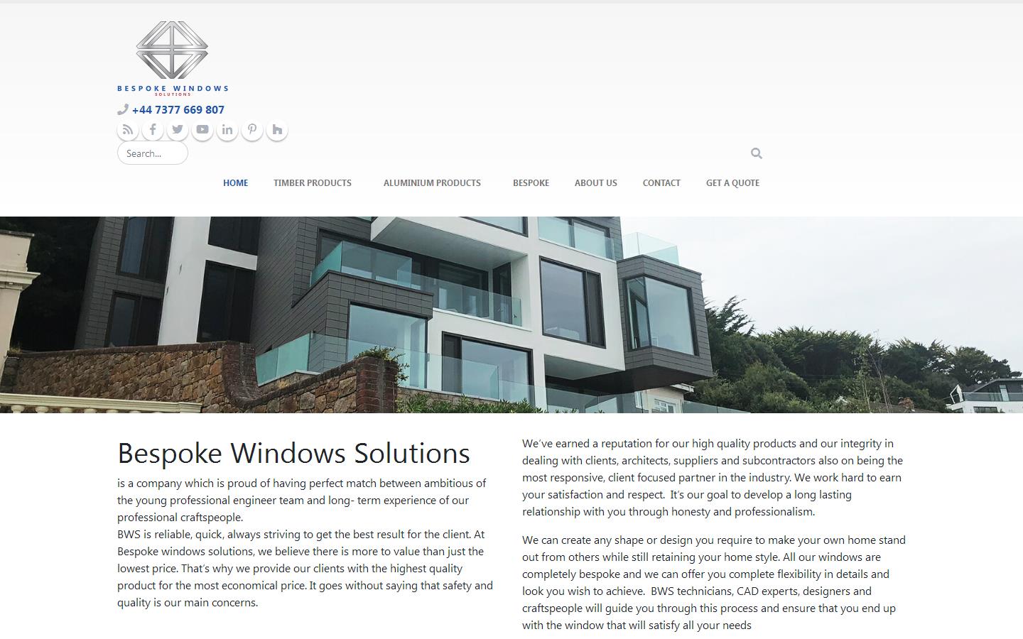 Bespoke Windows Solutions Website