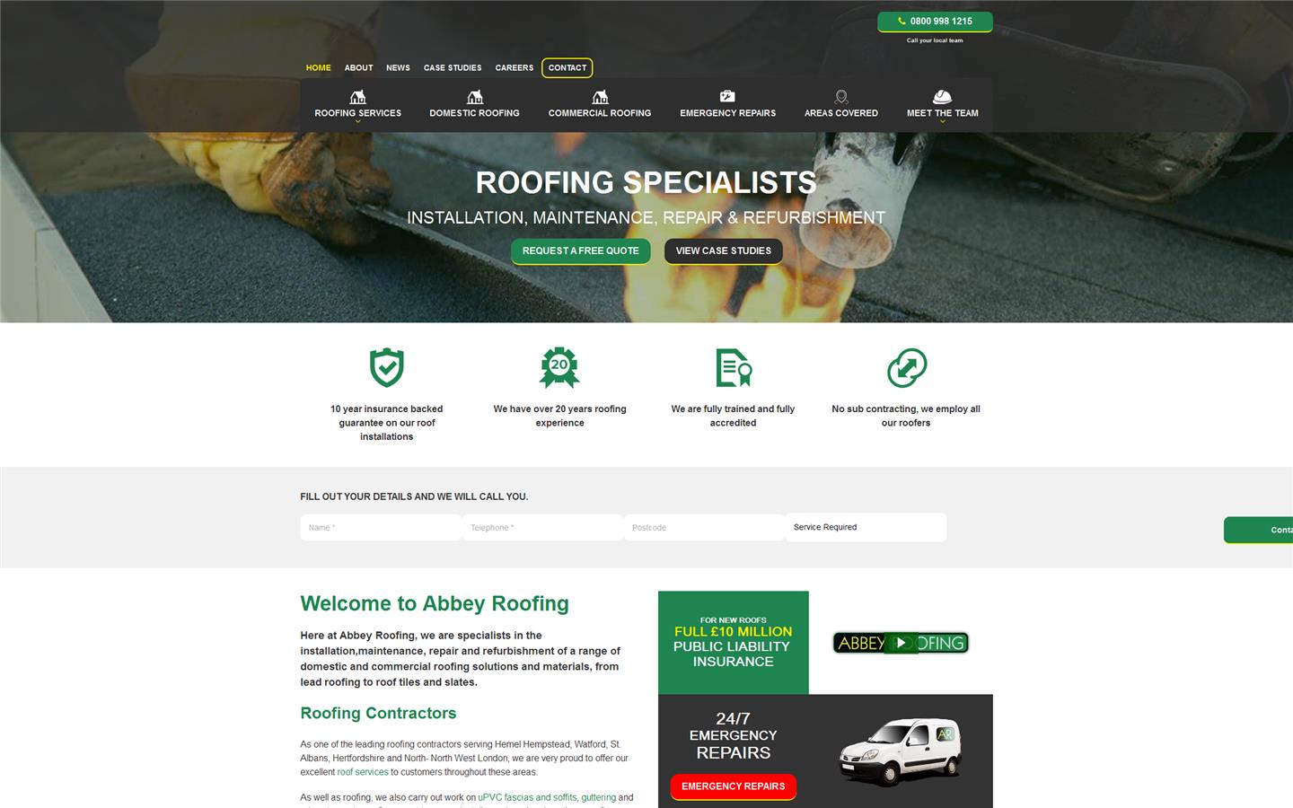 Abbey Roofing Website