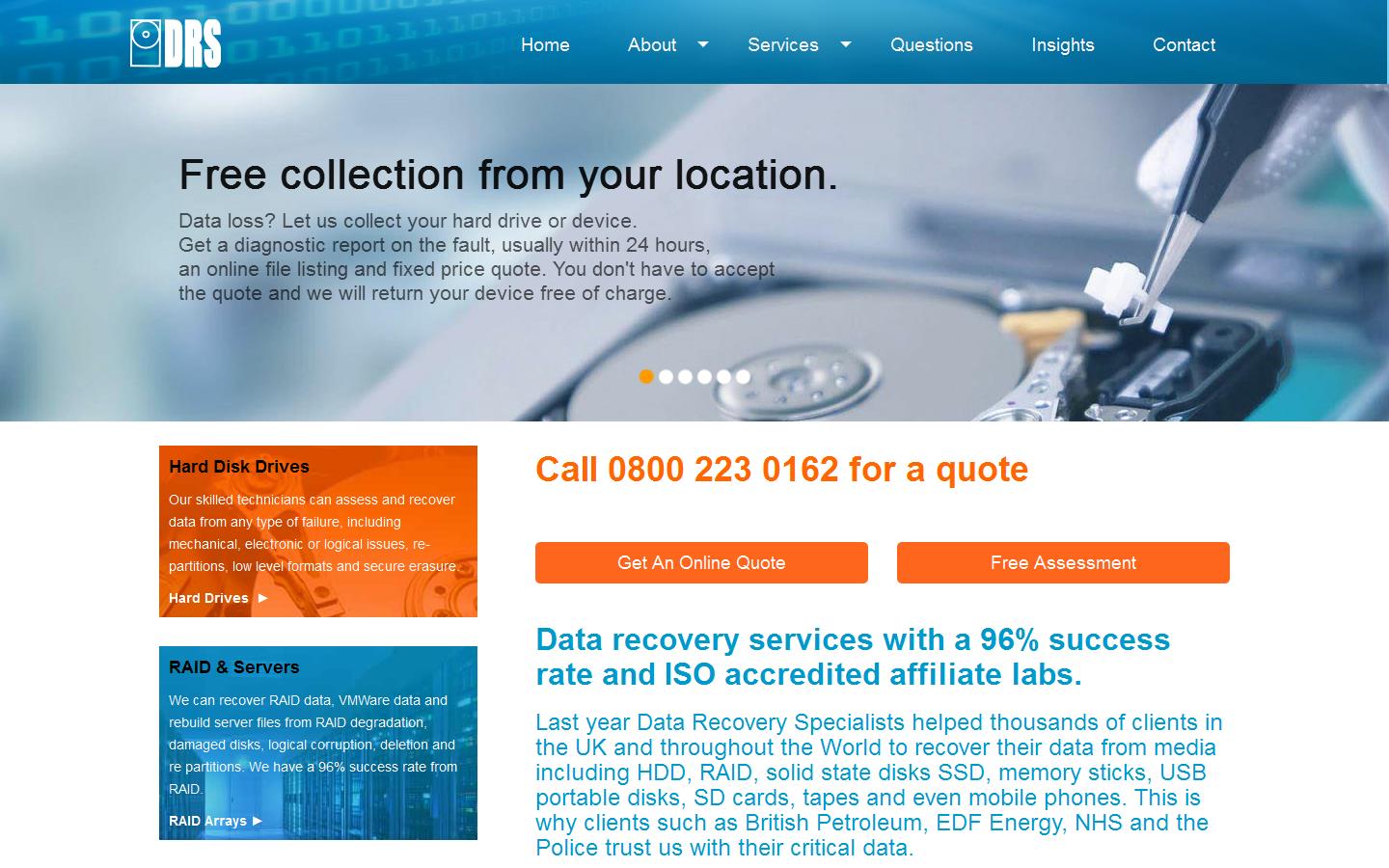 Data Recovery Specialists Website