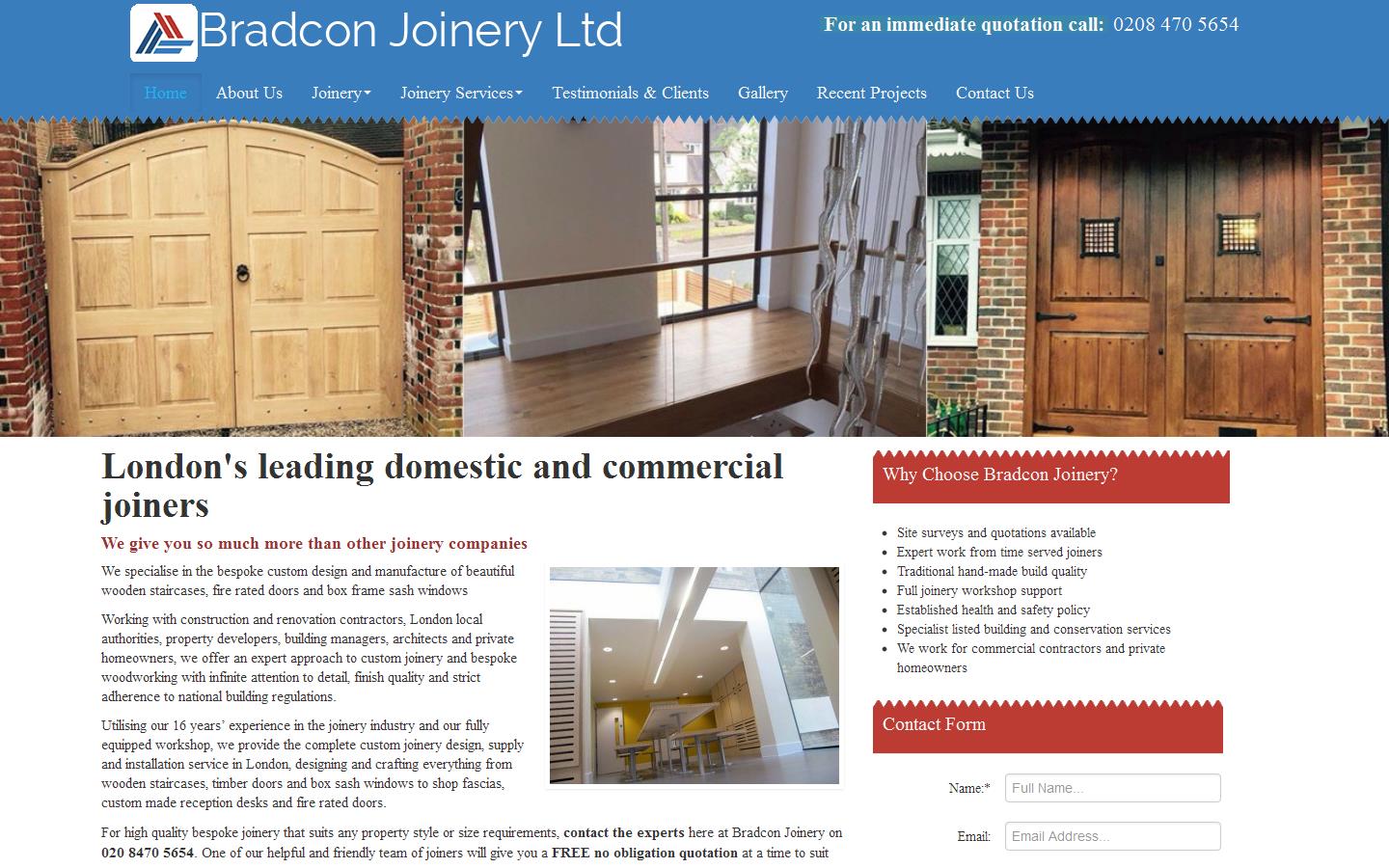 Bradcon Joinery Website