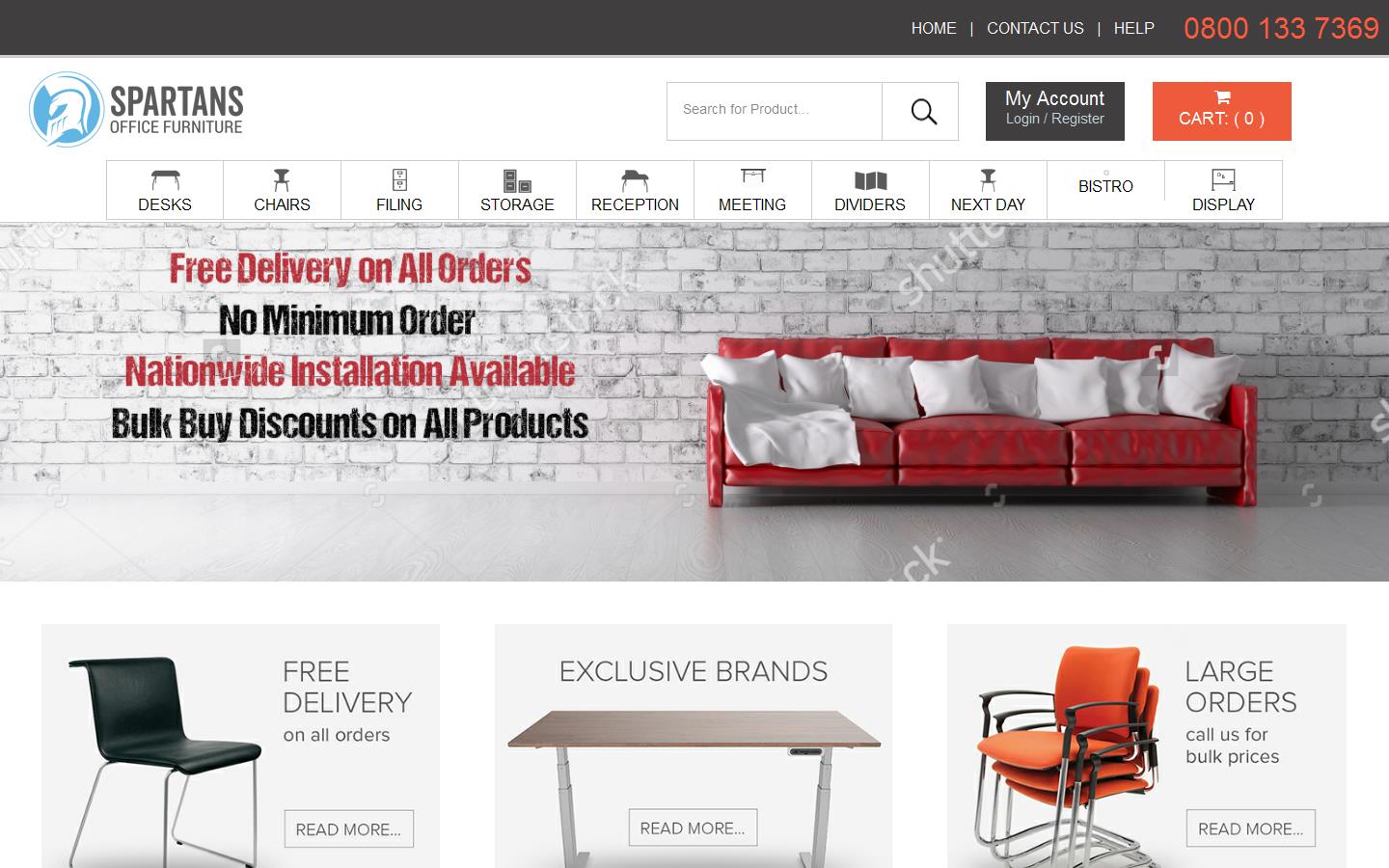 Spartans Office Furniture Website