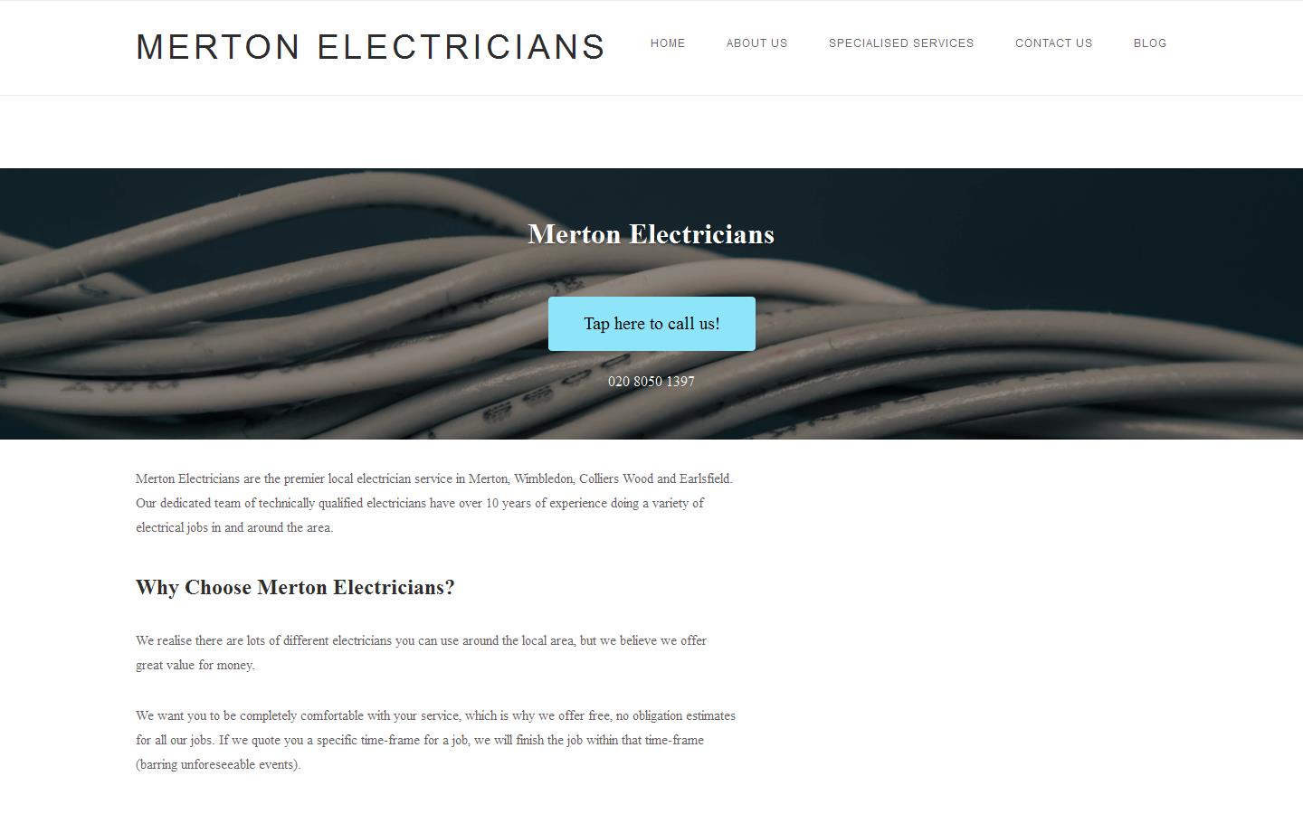 Merton Electricians Website