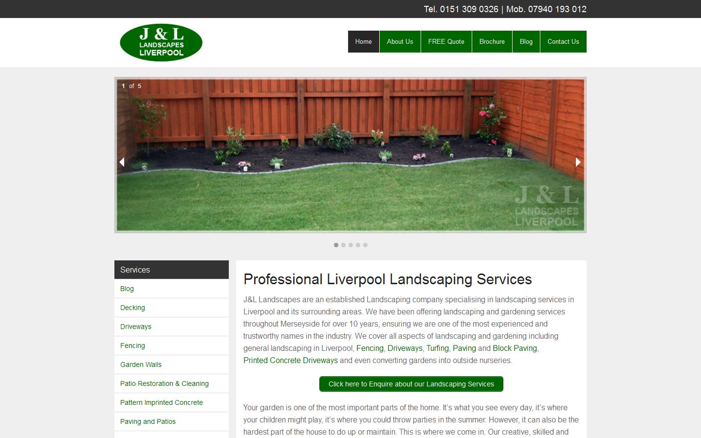 J&L Landscapes Website