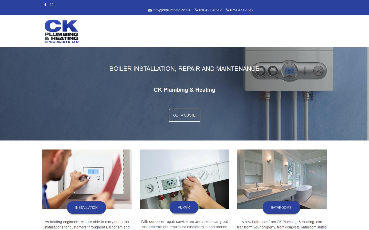 CK Plumbing & Heating Website