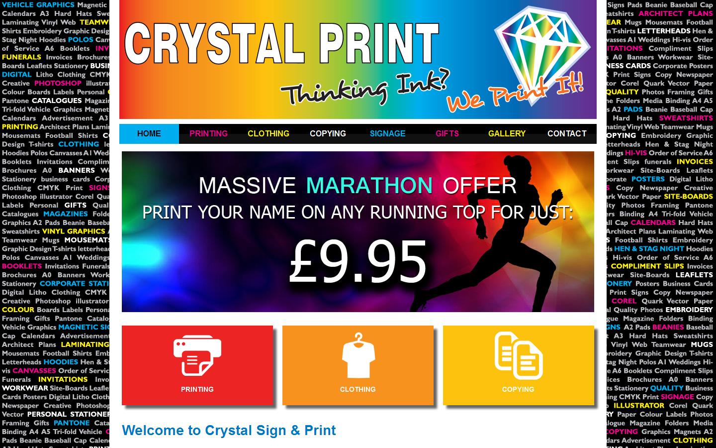 Crystal Sign & Print Ltd Website