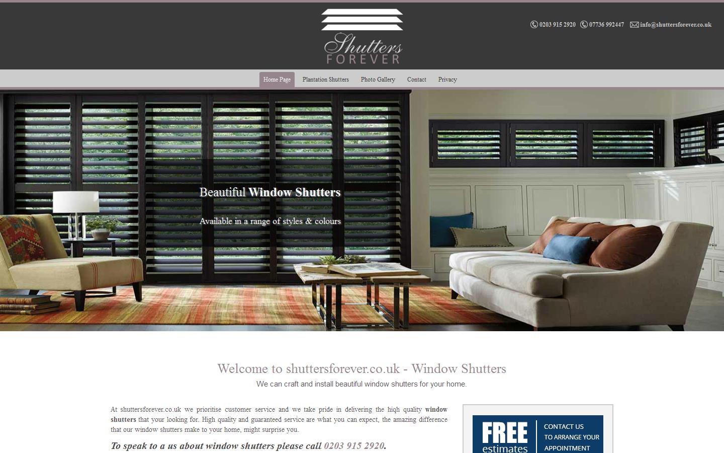Shutters Forever Website