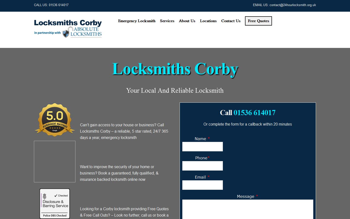 Locksmiths Corby Website