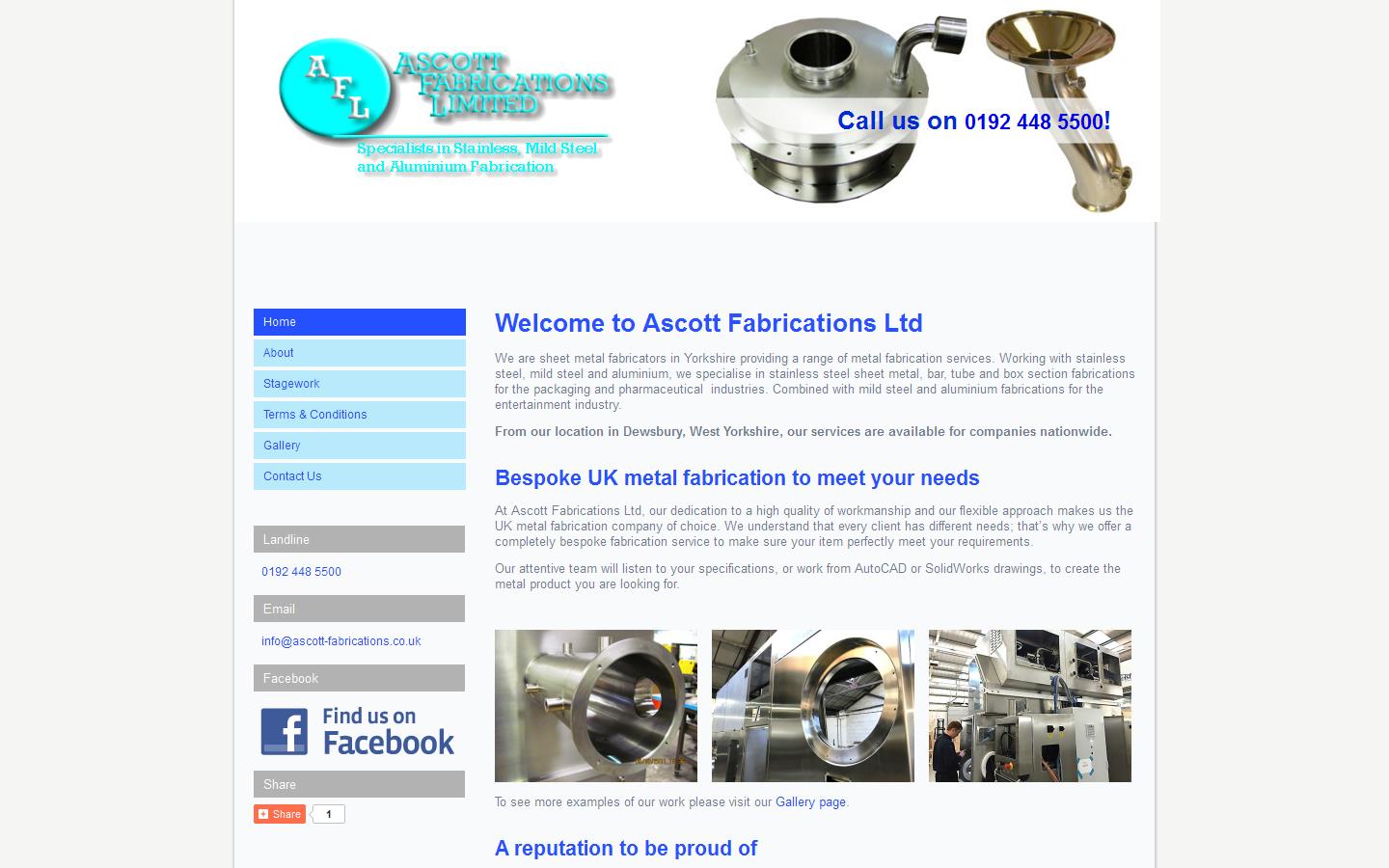 Ascott Fabrications Ltd Website