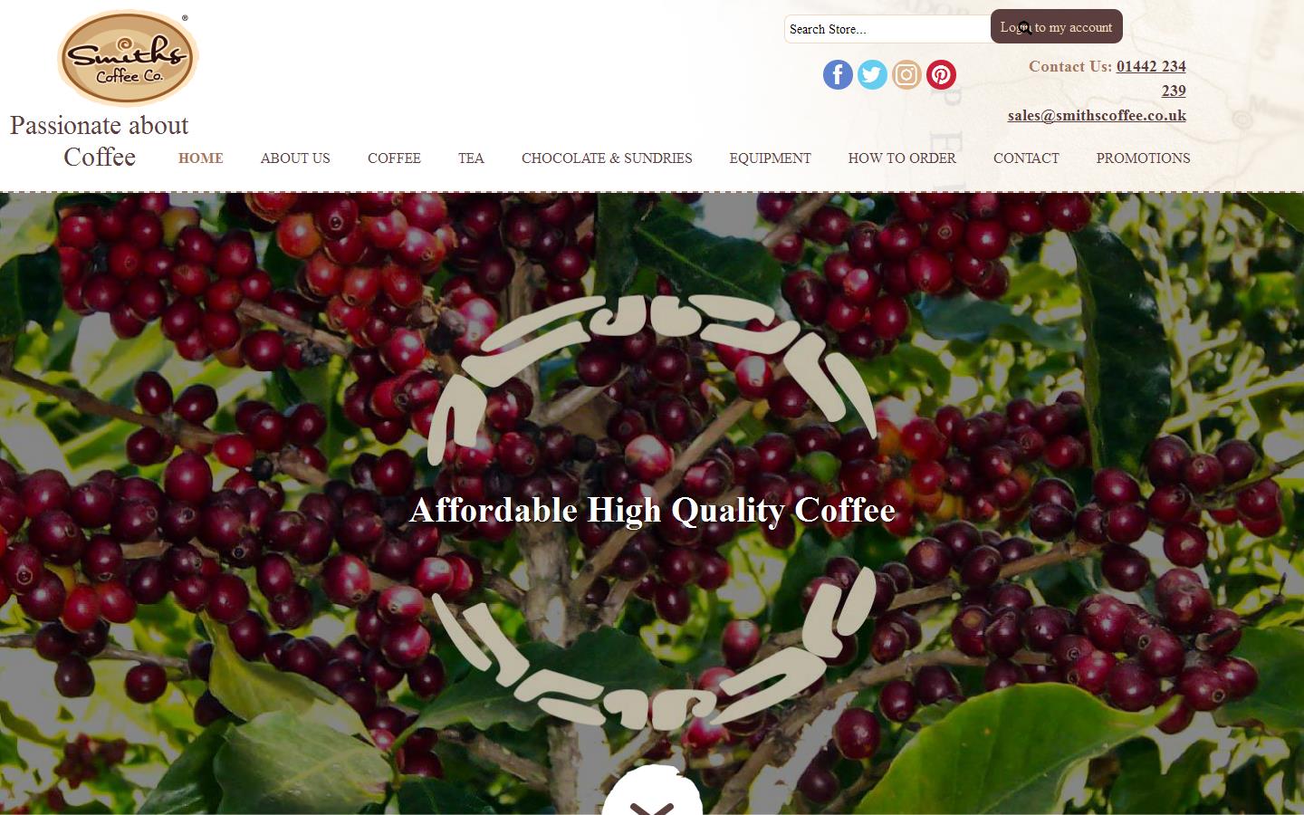 Smiths Co.ffee Co Website