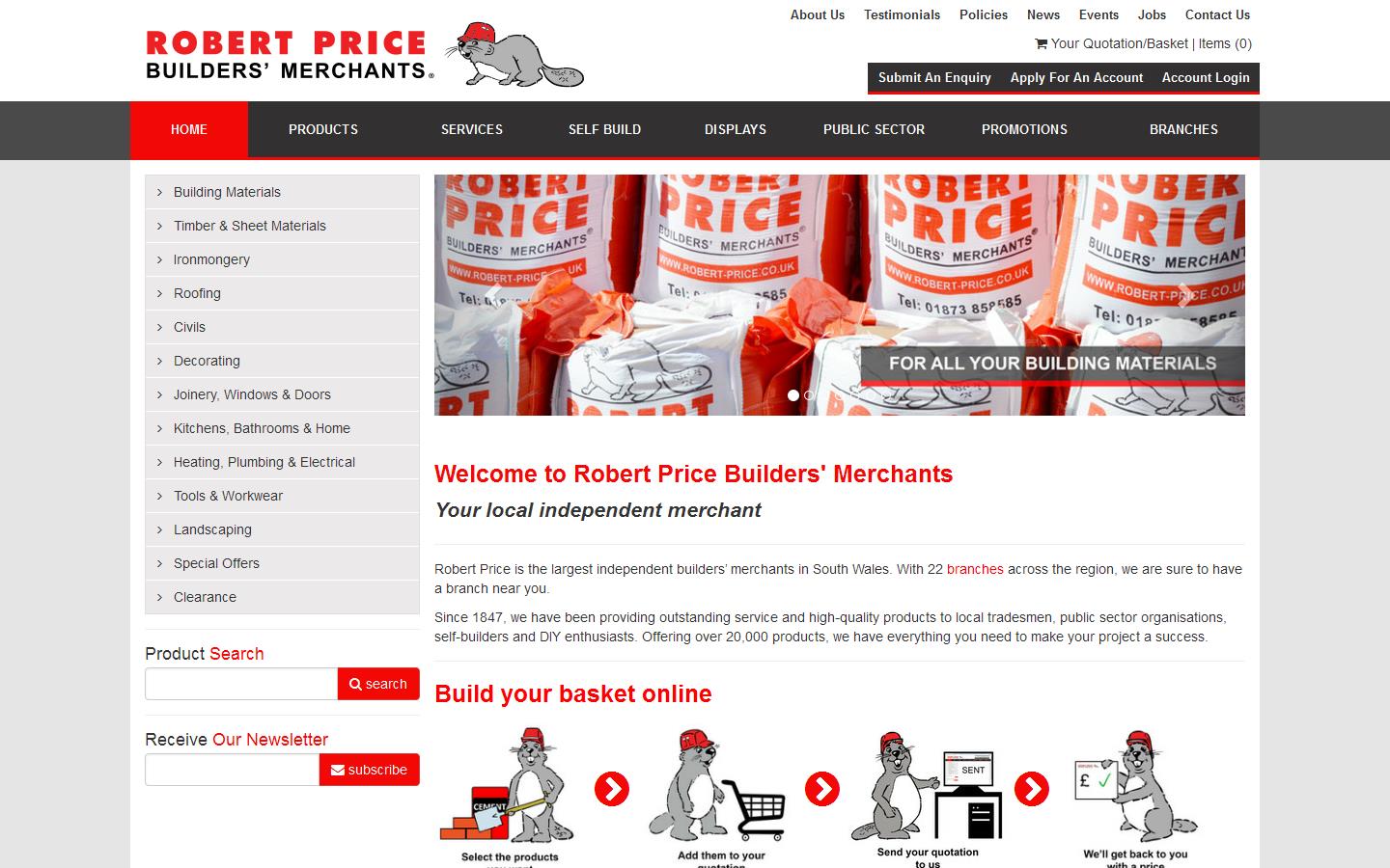 Robert Price Builders'' Merchants Website