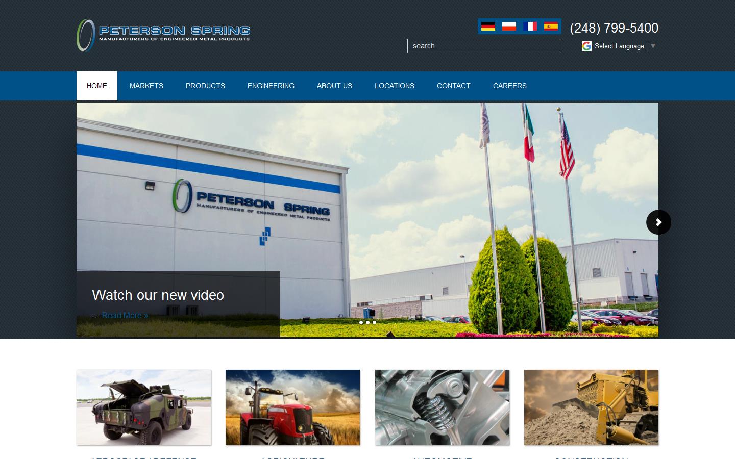 Peterson Spring Europe Ltd Website