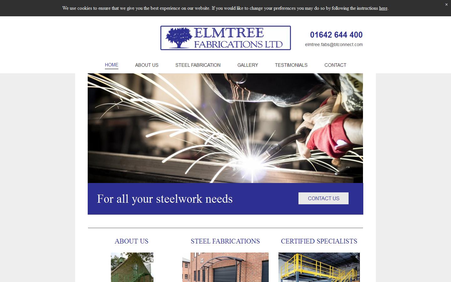 Elmtree Fabrications Ltd Website
