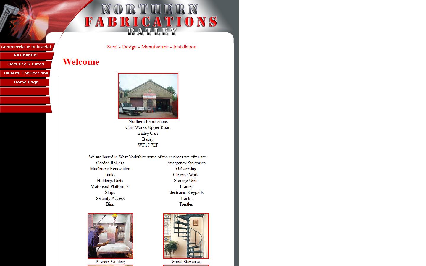 Northern Fabrications Batley Website
