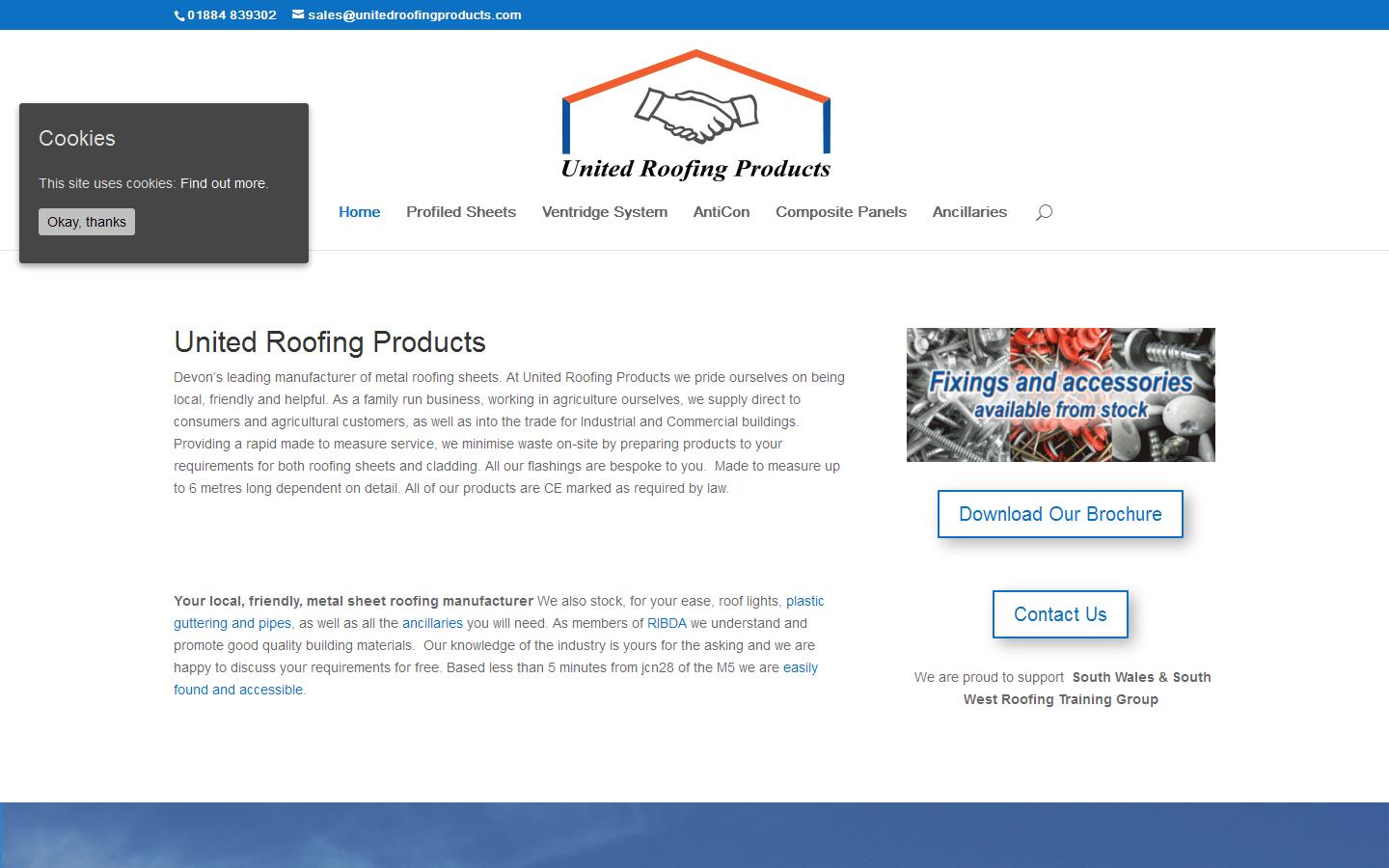 United Roofing Products Website