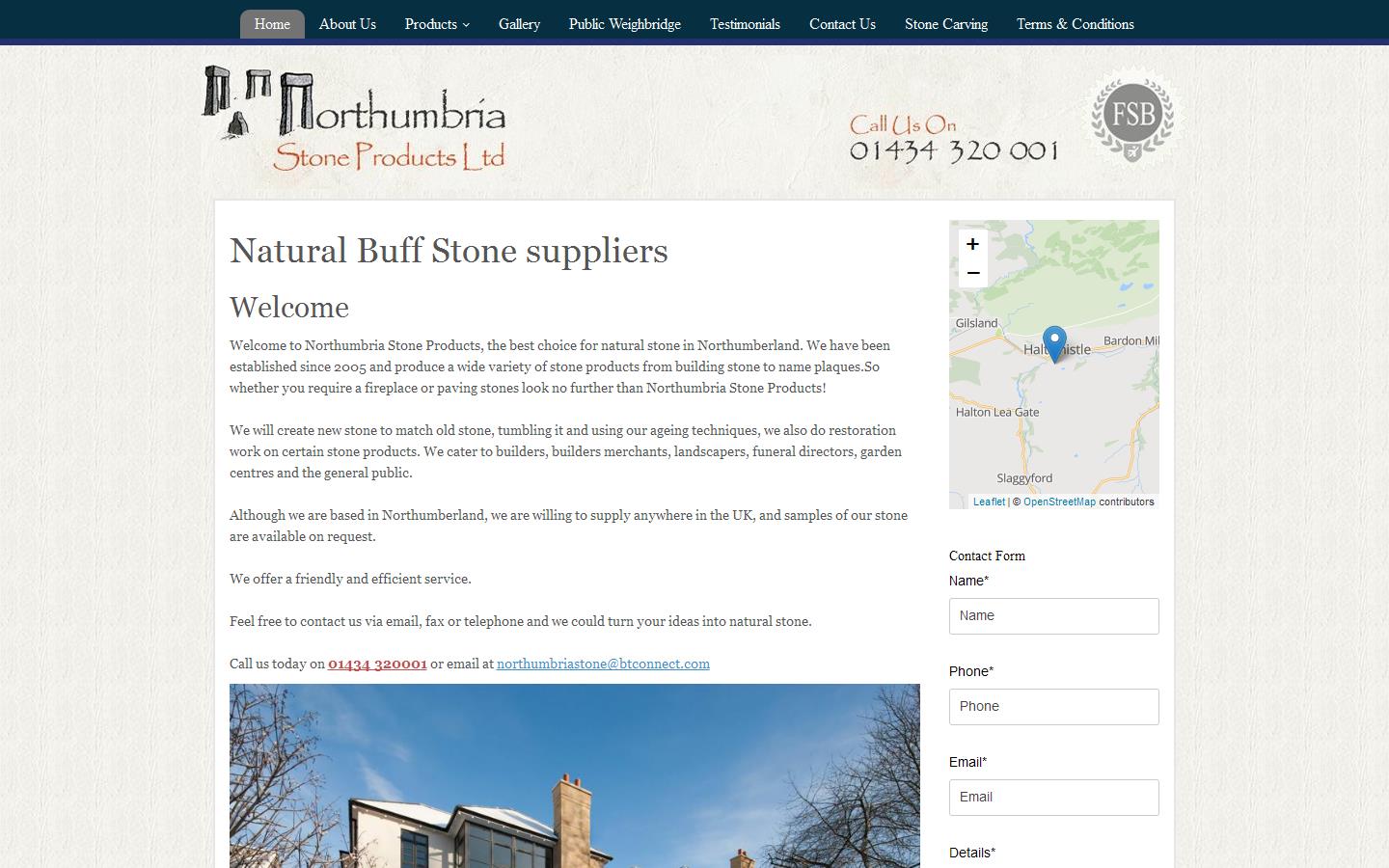 Northumbria Stone Products Ltd Website