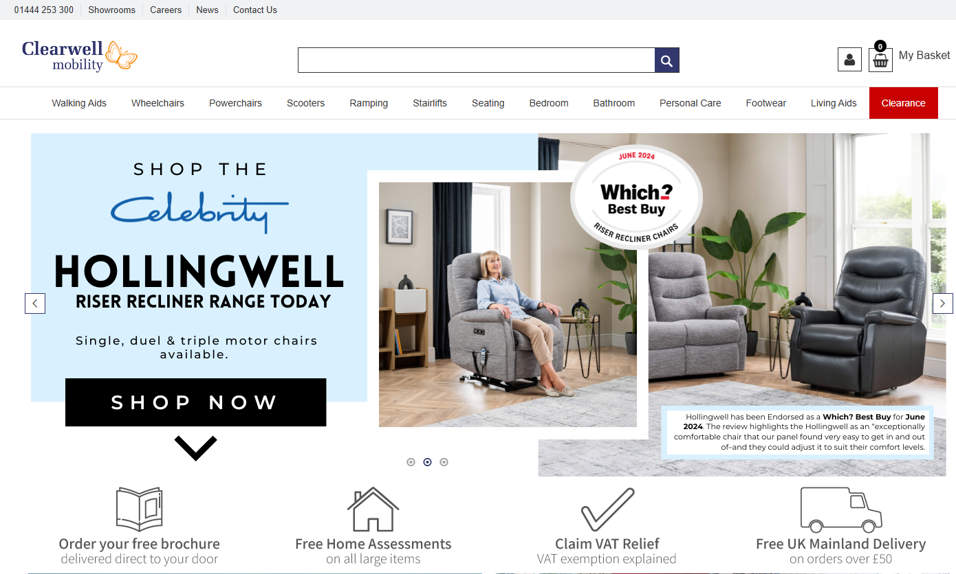 Clearwell Mobility Website