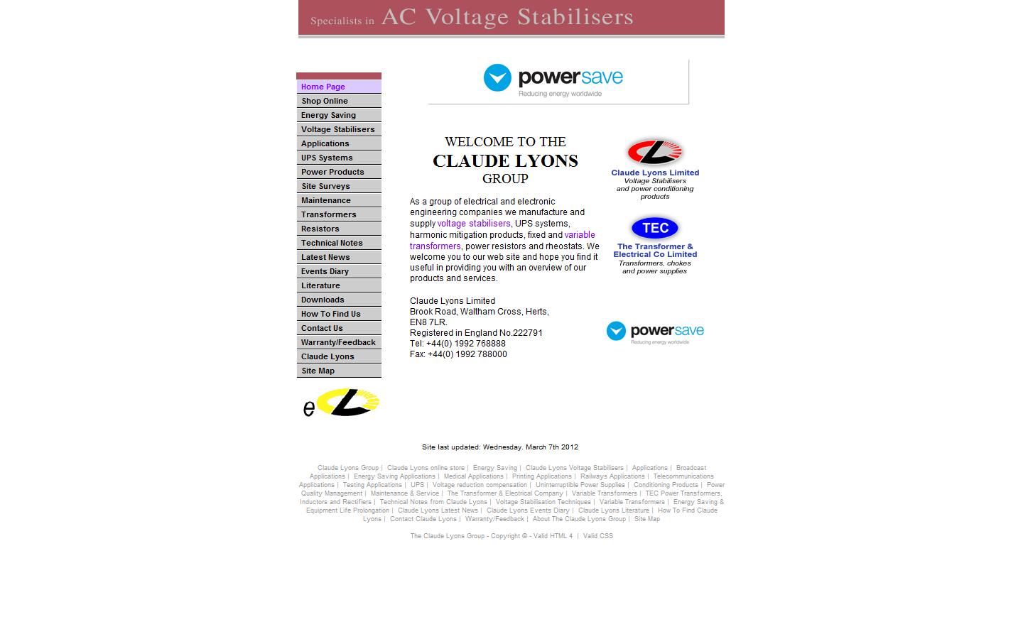 Claude Lyons Ltd Website