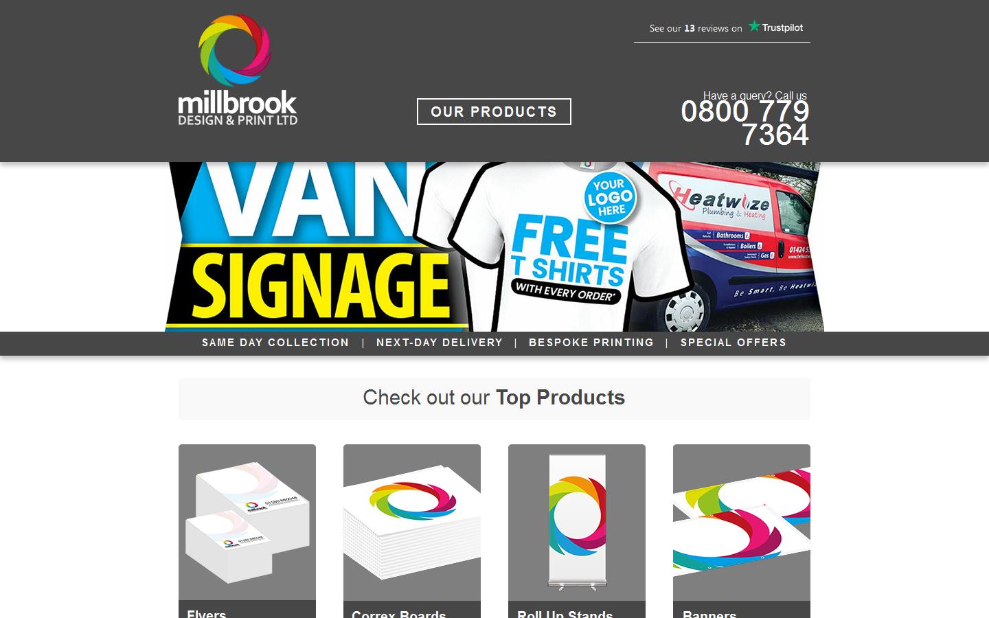 Millbrook Design & Print Website