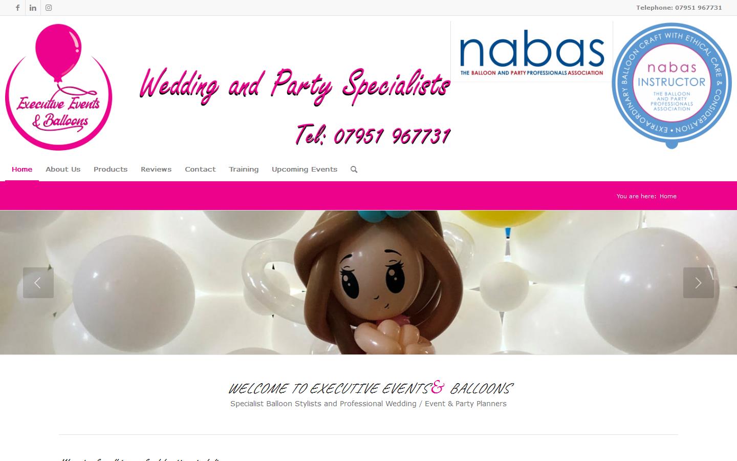 Executive Events & Balloons Website