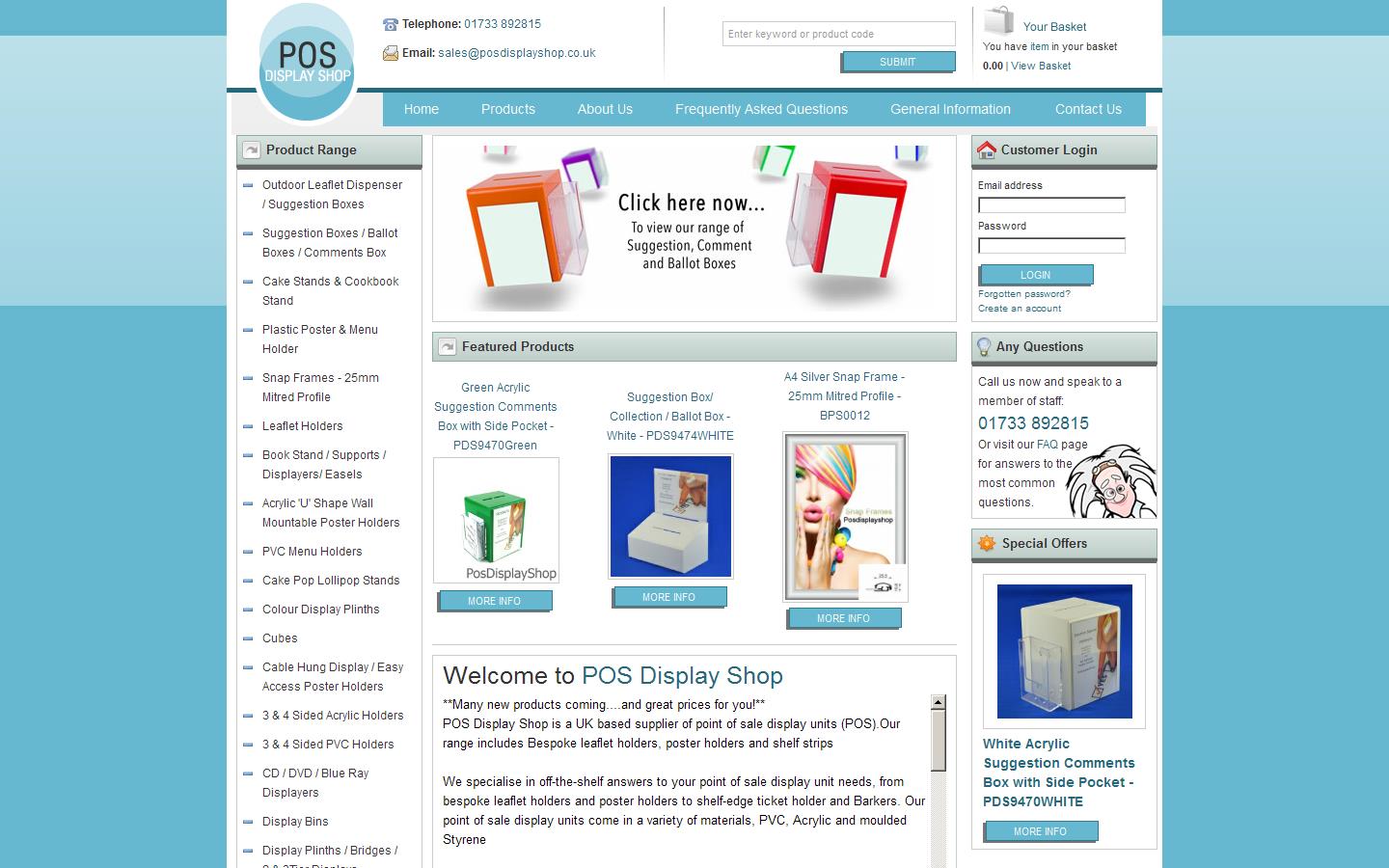 P O S Display Shop Website