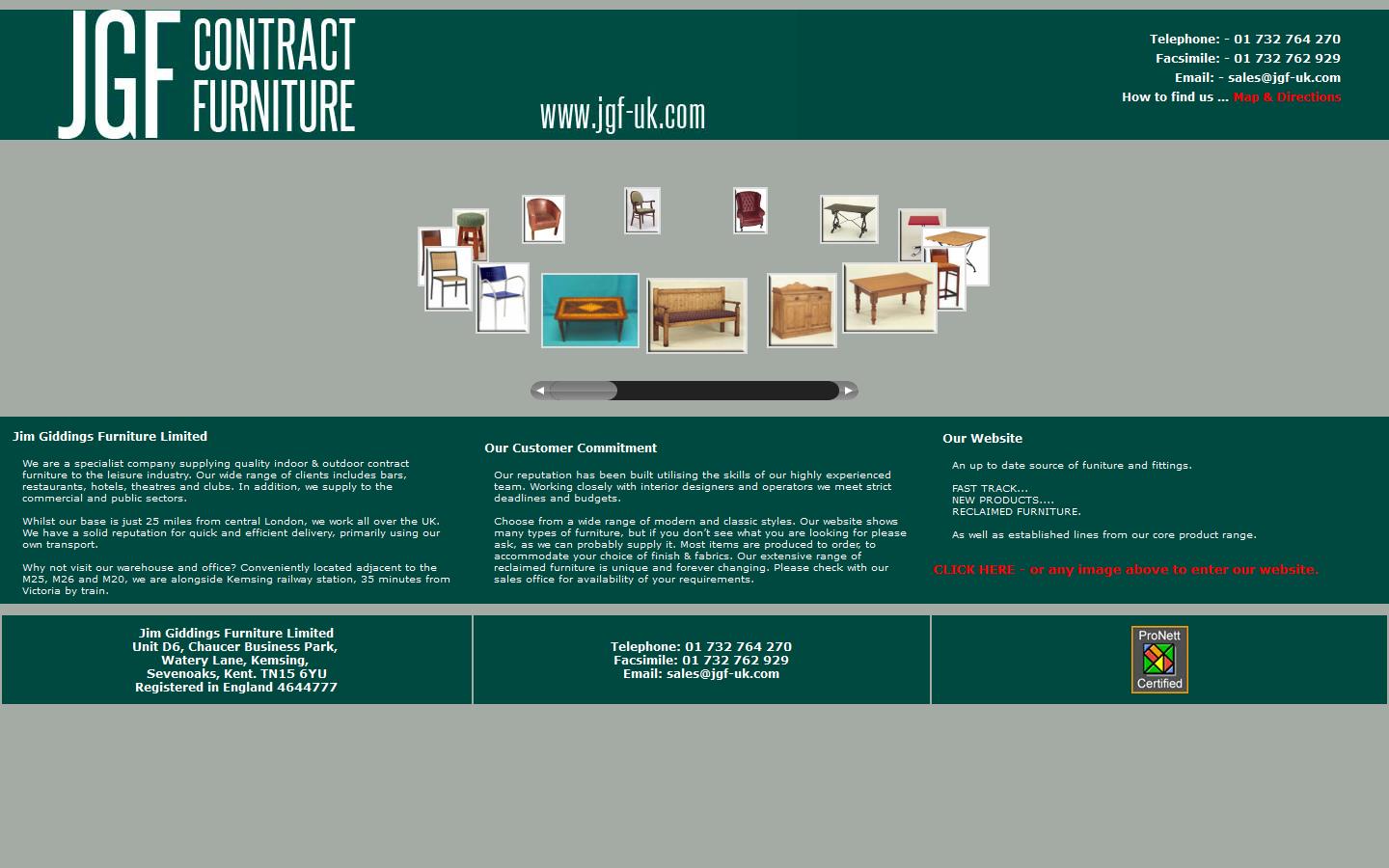 J G F Contract Furniture Website