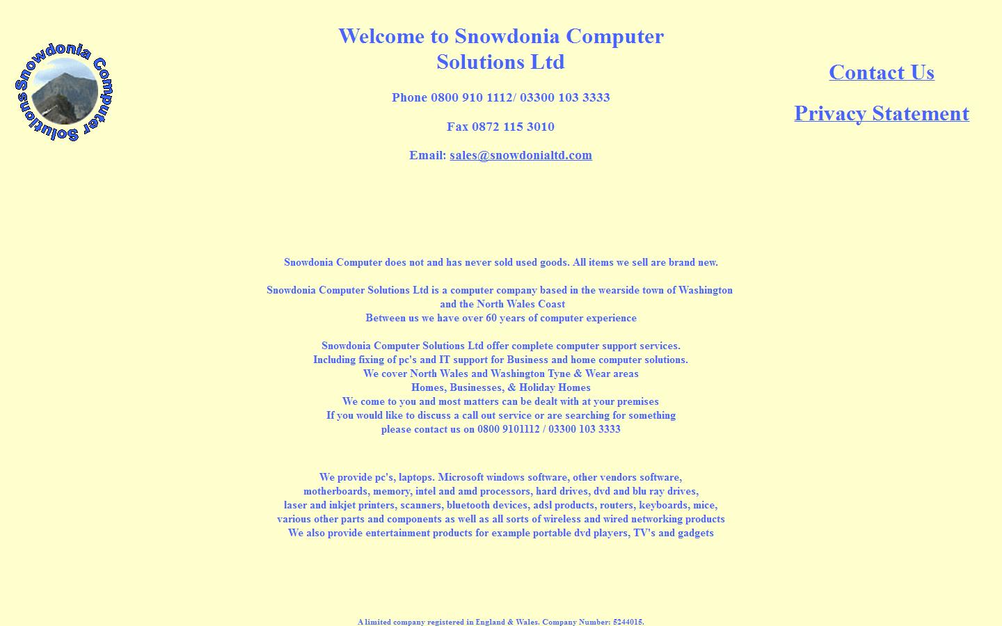 Snowdonia Computer Solutions Ltd Website