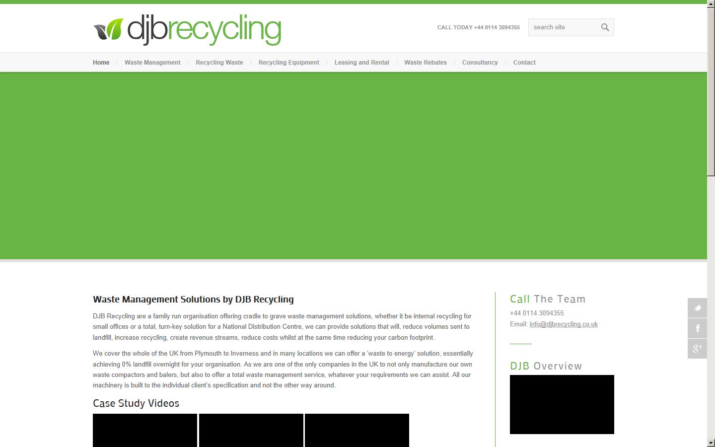 DJB Recycling Machinery Ltd Website