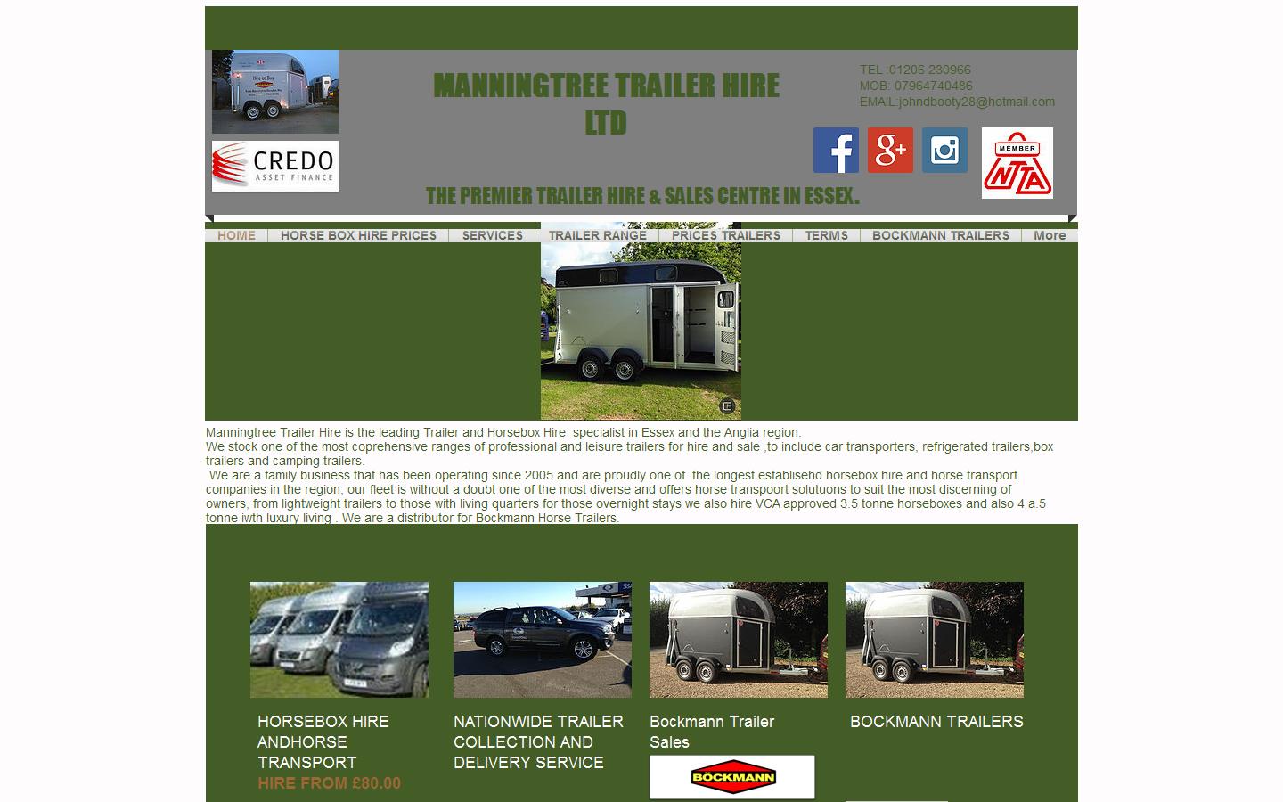 Manningtree Horsebox Hire & Horse Transport Ltd Website