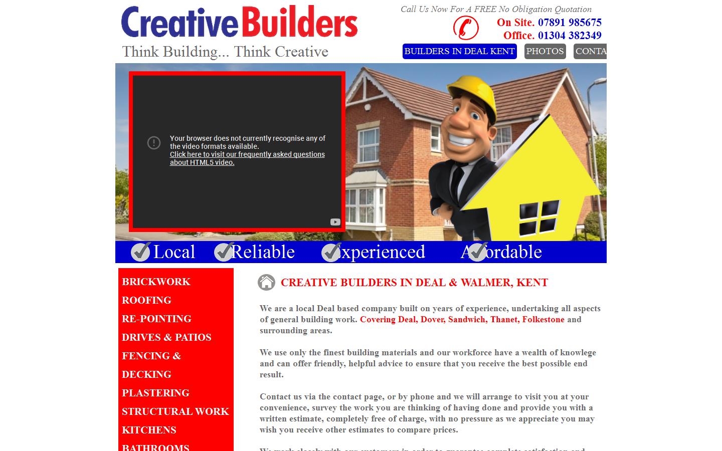 Creative Builders Deal Kent Website